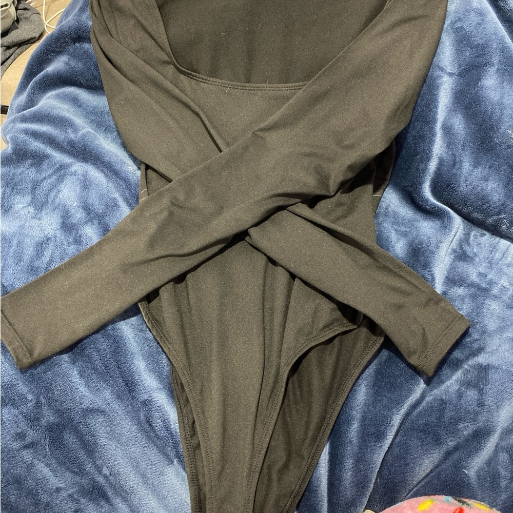Aerie Black Long Sleeve Bodysuit